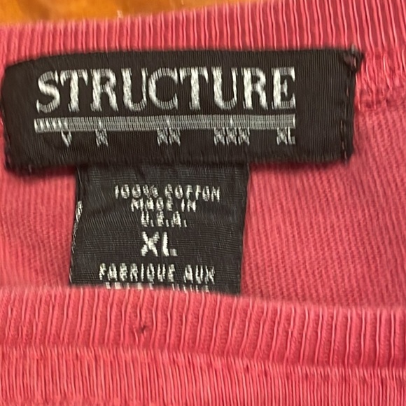 XL Structure red mauve short sleeve crew neck thick pullover shirt top - Picture 10 of 14